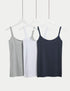 Marks & Spencer "3pk Cotton Rich Lace Trim Vests"